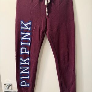 PINK Victoria's Secret Burgundy Joggers